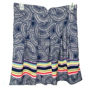Navy blue multi colored skirt
